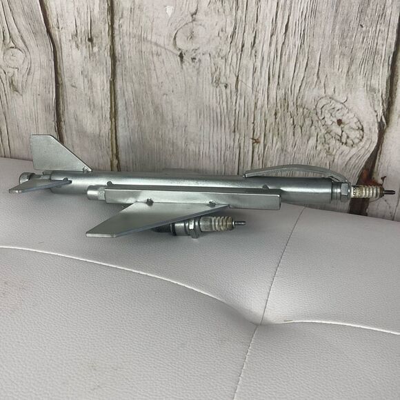 Welded Fighter Jet Sculpture Handmade - Picture 2 of 7